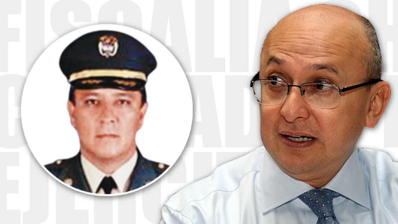 El general Jorge Zuluaga, jefe de inteligencia Técnica del Ejército, y el fiscal general de la Nación, Eduardo Montealegre.