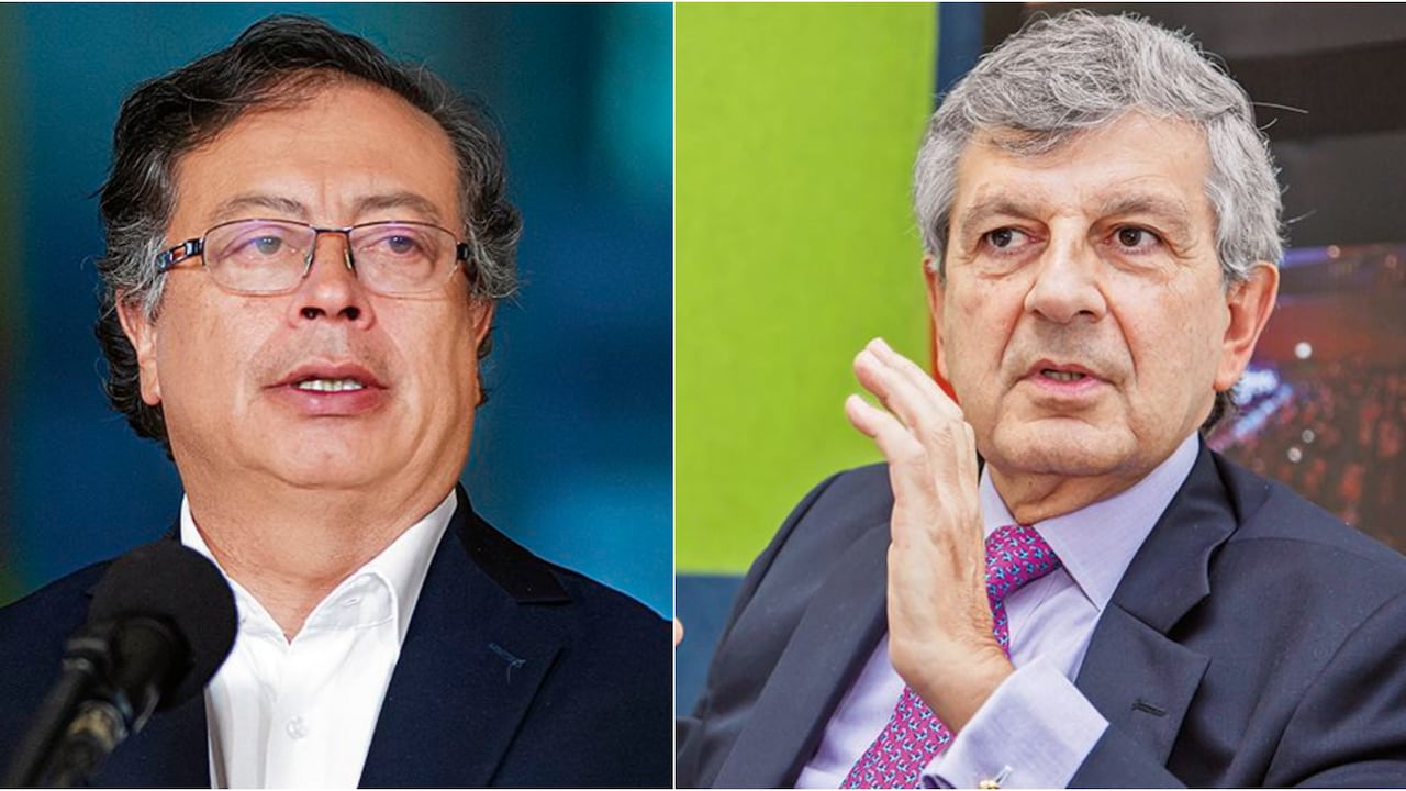El presidente Gustavo Petro y el presidente de la CCI, Juan Martín Caicedo.