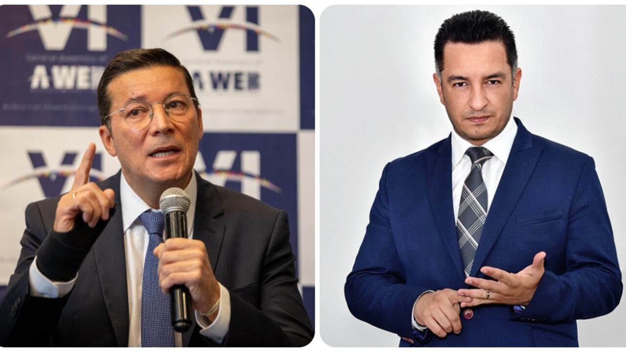 Hernán Penagos, registrador nacional, y Andrés Idárraga, secretario de Transparencia de la Presidencia.