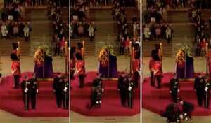 Guardia Real que custodiaba ataúd de Isabel II se desplomó en vivo y en directo