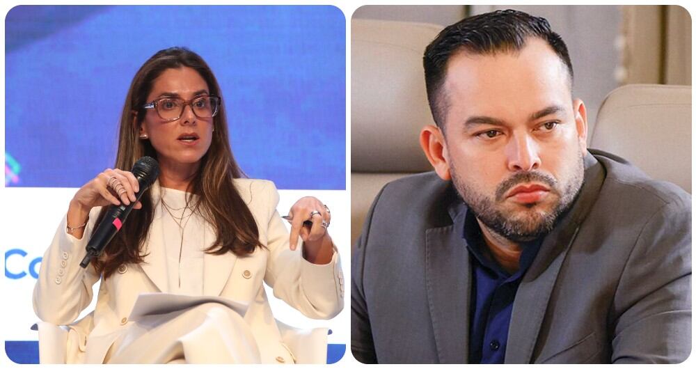 Natalia Gutiérrez, presidente de la Asociación Colombiana de Generadores de Energía Eléctrica (Acolgen) y Edwin Palma, ministro de Minas y Energía.
