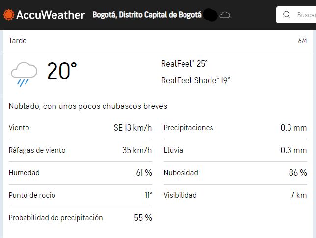 Foto: Captura de pantalla / accuweather.com