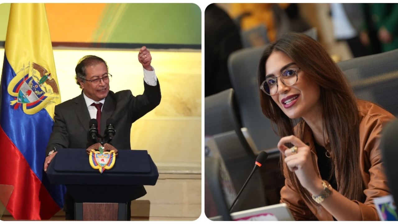 El presidente Gustavo Petro y la representante Saray Robayo Bechara.