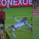 Momento exacto donde Guilherme Madruga anota de chilena.