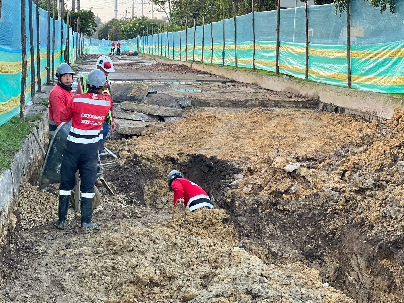 Obras reconstrucción en la vía del Ferrocarril en Fontibón.