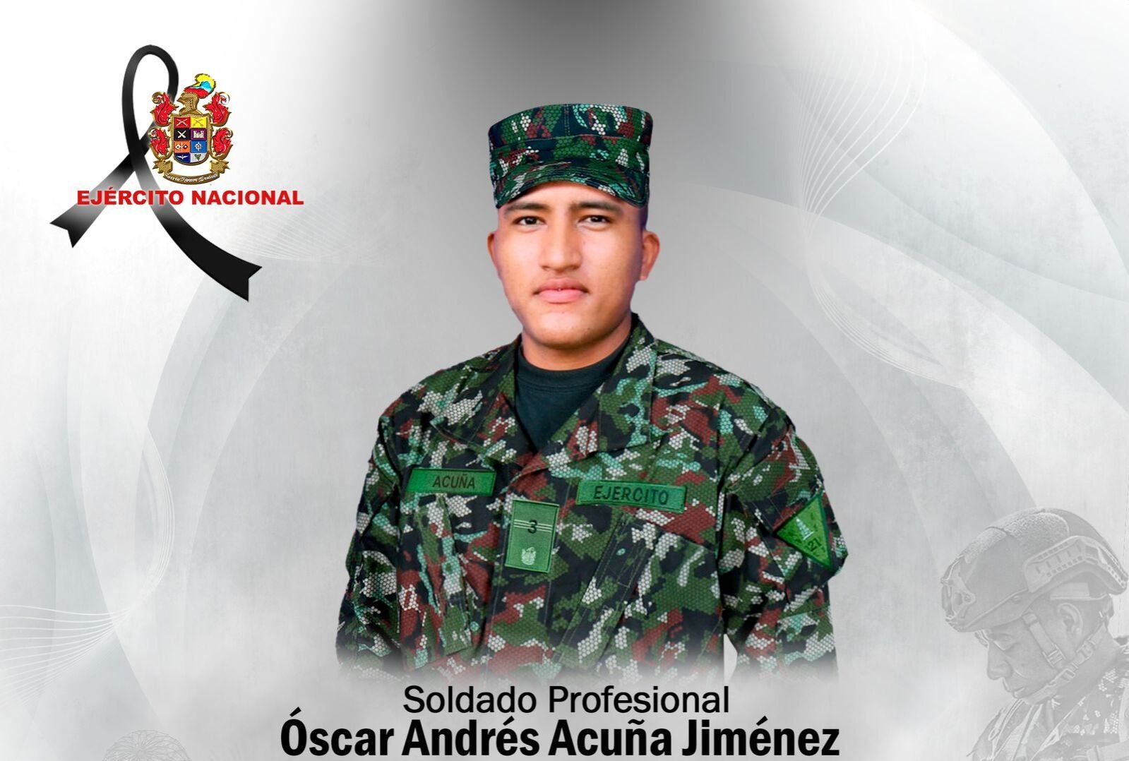 El soldado asesinado fue identificado como Óscar Andrés Acuña Jiménez.
