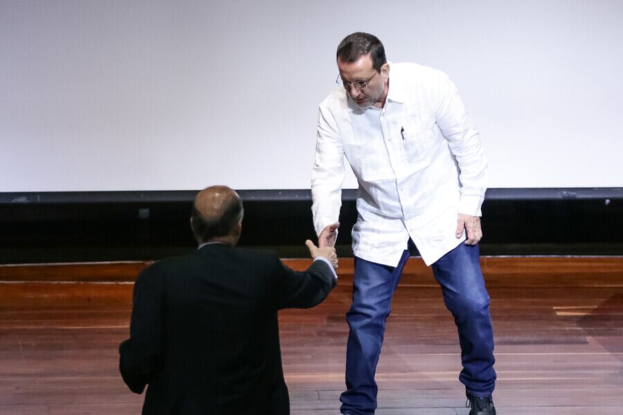 Carlos Mario Jiménez, alias Macaco, durante evento en el Centro de Memoria, Paz y Reconciliación.