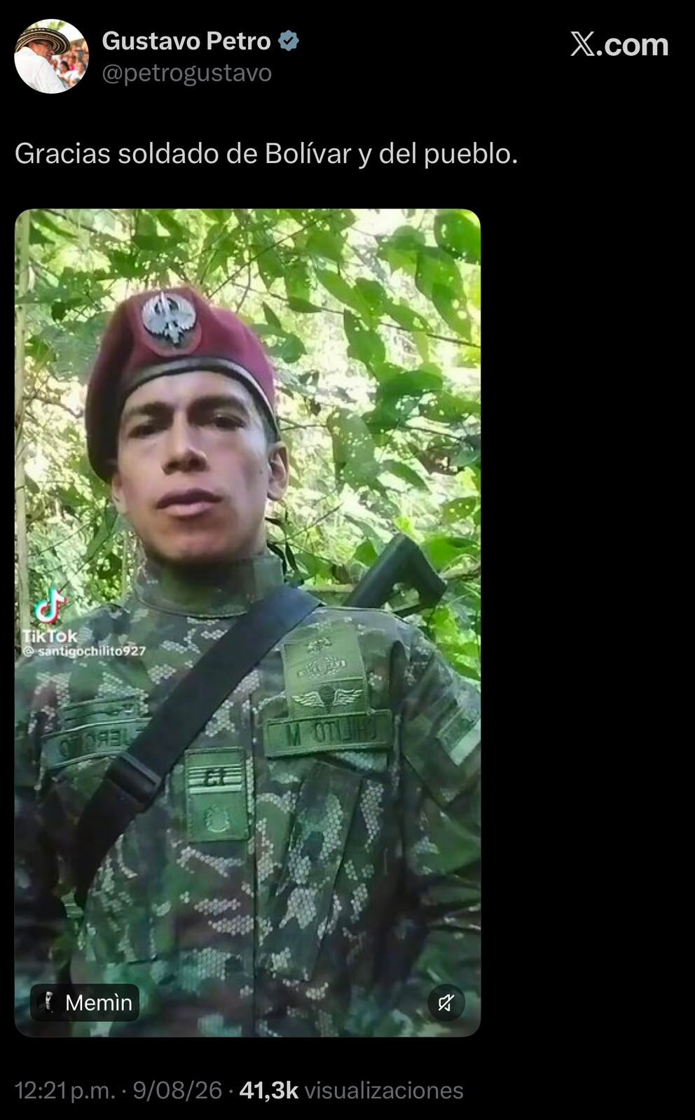 Esta fue la publicación que hizo Petro.