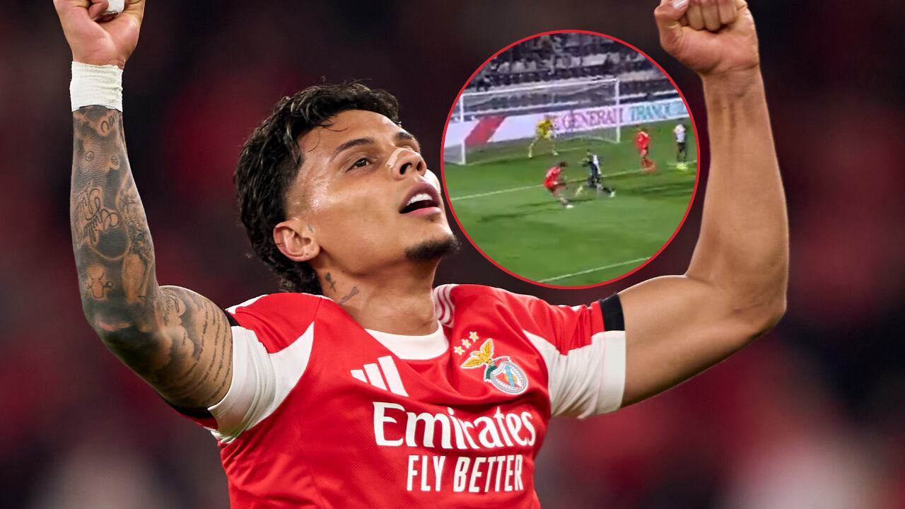 Gol de Richard Ríos con Benfica, sobre Farense, en la Copa de Portugal