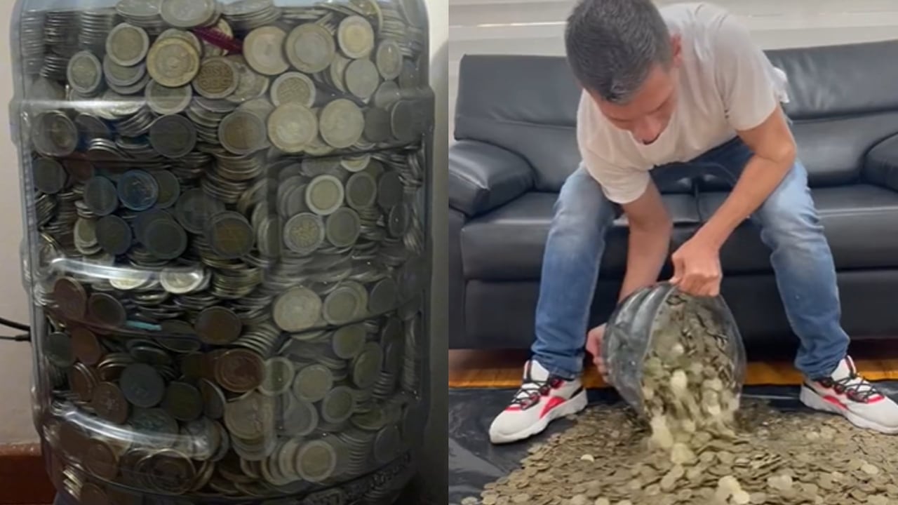 Joven revela cuánto consiguió ahorrando monedas de 500 y 1000 pesos diarios durante cuatro años.