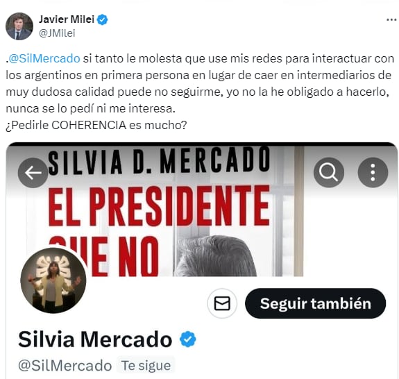 El mandatario tuvo un cruce de palabras con la periodista Silvia Mercado