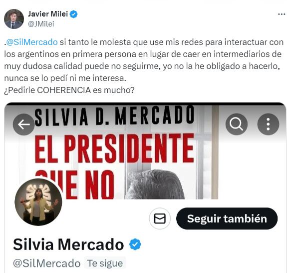 El mandatario tuvo un cruce de palabras con la periodista Silvia Mercado