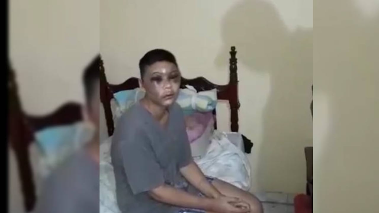 Kelly Johana Becerra cuando fue rescatada por la Policía.