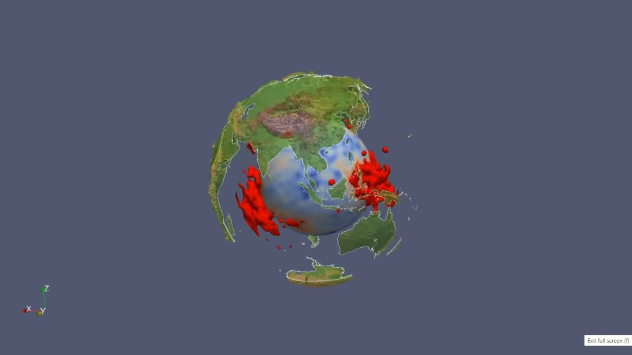 Jason y Tuzo manchas halladas a los costados de la tierra.