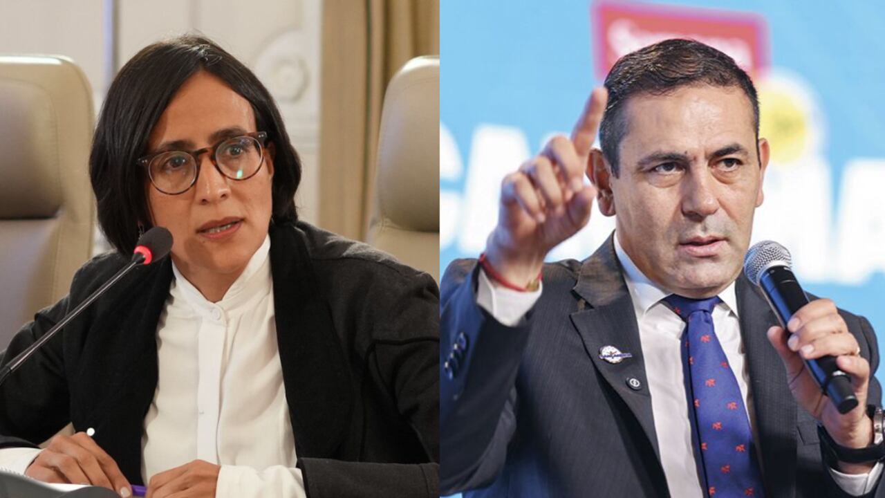 Exministra de Ambiente, Susana Muhamad, y el gobernador de Santander, Juvenal Díaz.