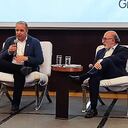 Jorge Carrillo, gerente de EPM, y Juan Lozano, en evento energético.