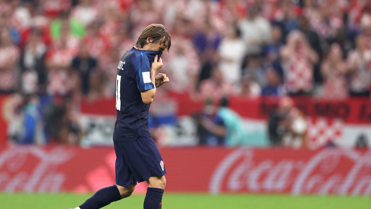 Luka Modric en el duelo con Argentina en el Mundial de Qatar.