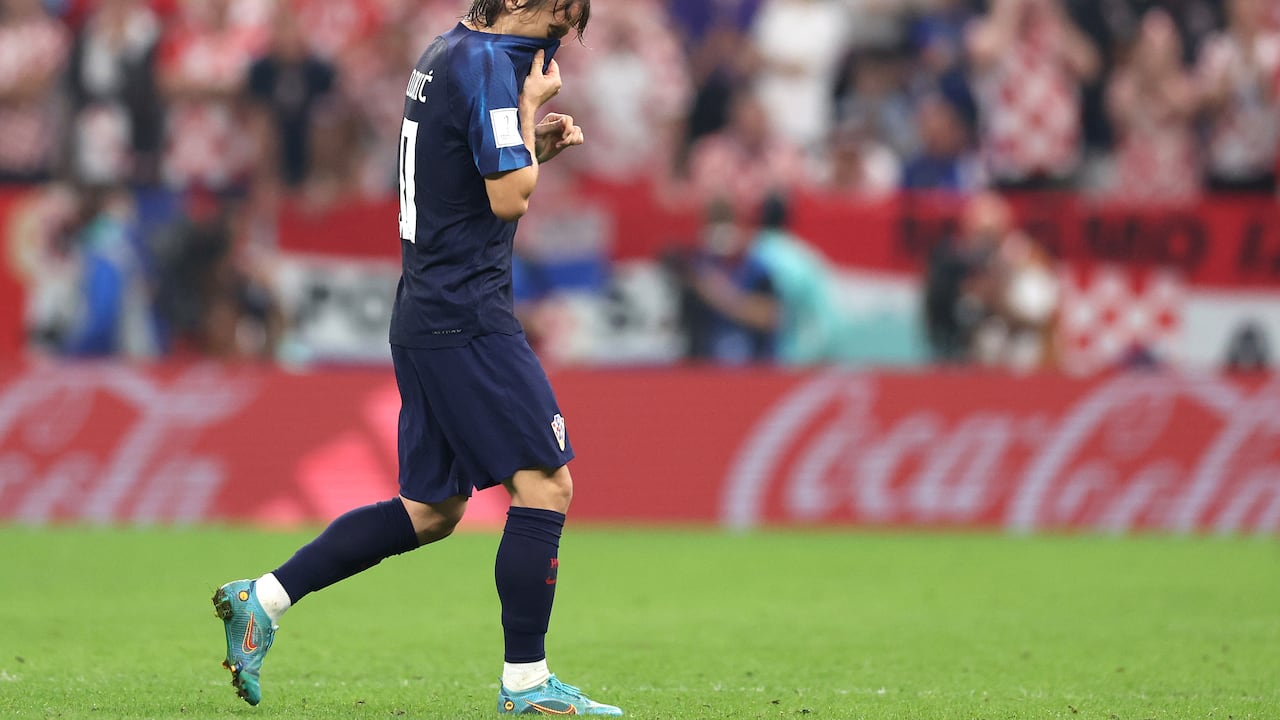 Luka Modric en el duelo con Argentina en el Mundial de Qatar.