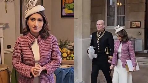 Laura Sarabia tras su visita al rey Carlos.