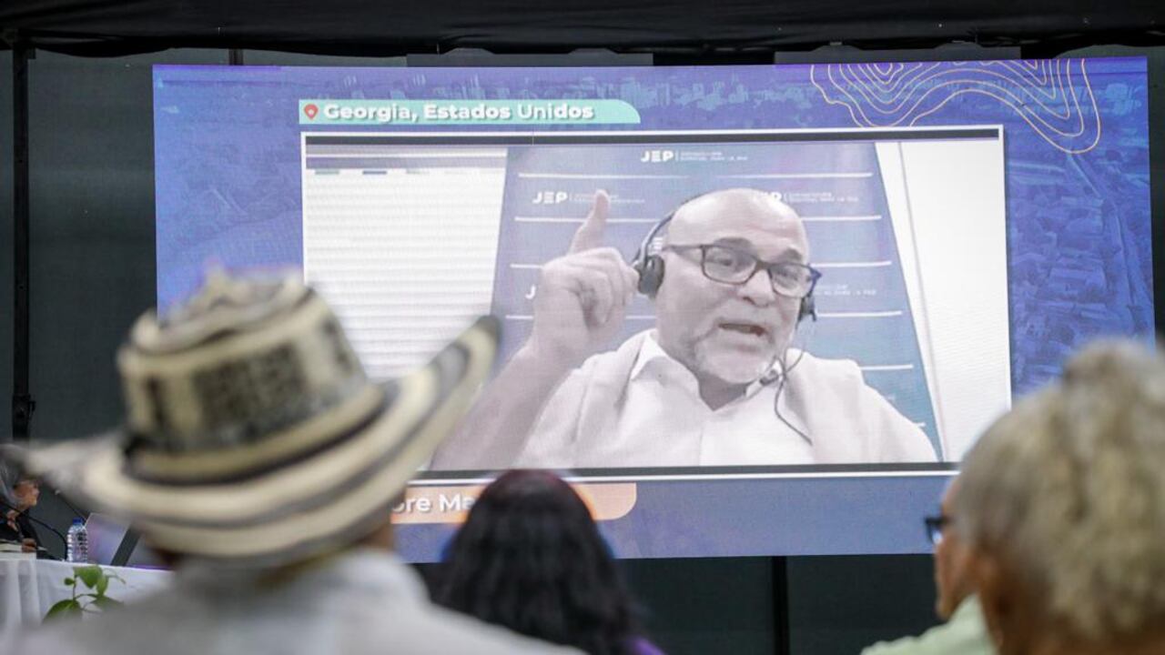 Salvatore Mancuso, excomandante paramilitar, ante la JEP.