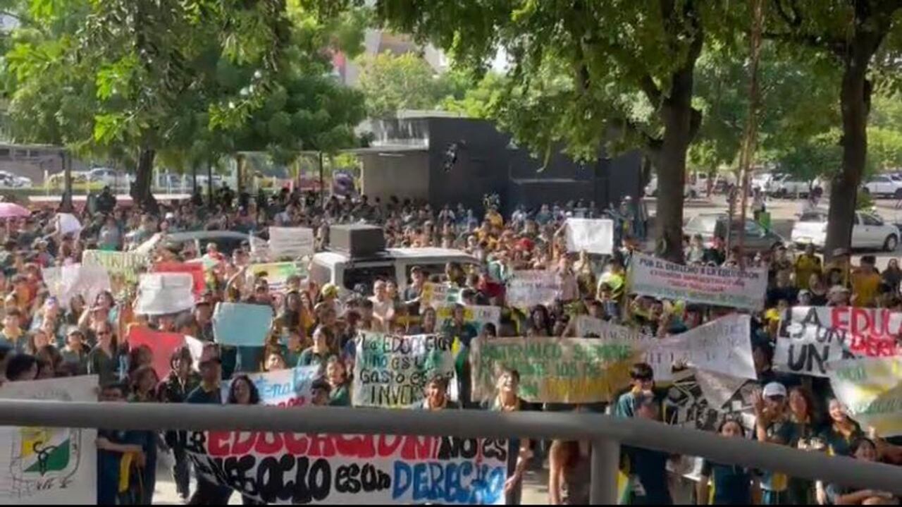 Protesta estudiantil en Cúcuta.