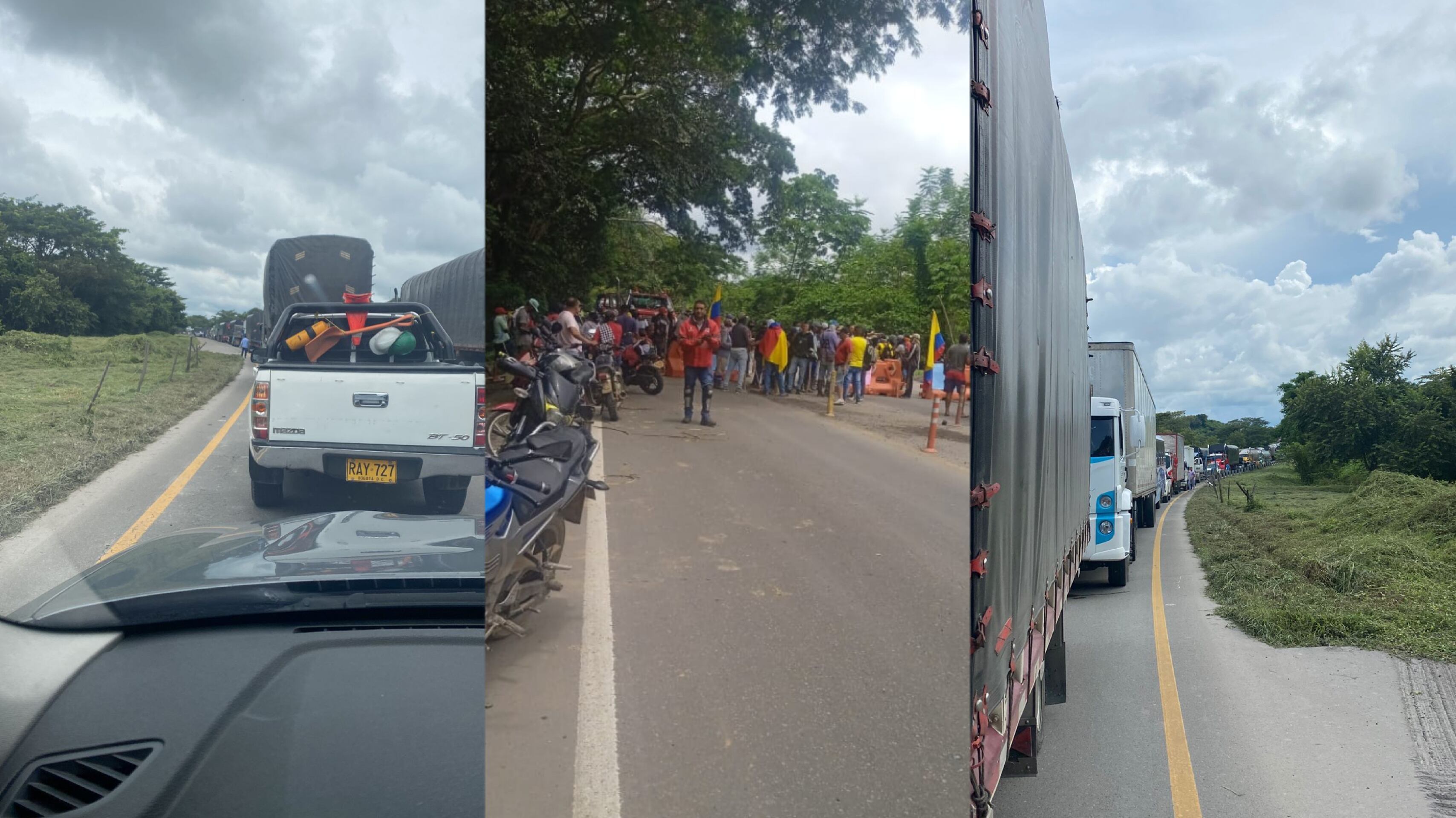 Estado de los bloqueos en Pailitas, Cesar.