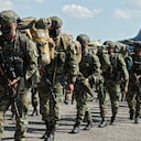 Arribo de los 600 militares del Ejercito Nacional que reforzarán la seguridad de Arauca, tras el homicidio selectivo de 27 personas en el departamento.
Arauca enero 6 del 2022
Foto Guillermo Torres / Semana