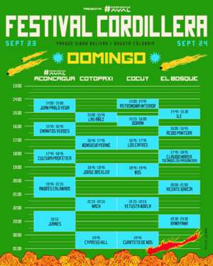 Festival Cordillera horarios domingo 2023