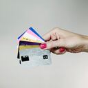 Hand with credit cards