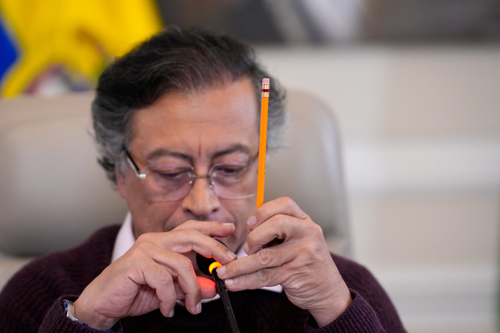 El presidente, Gustavo Petro, en el consejo de ministros del 29 de septiembre de 2025, en Bogotá