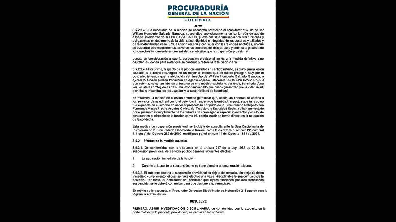 Documentación que da muestra de la situación que viven cinco EPS del país.