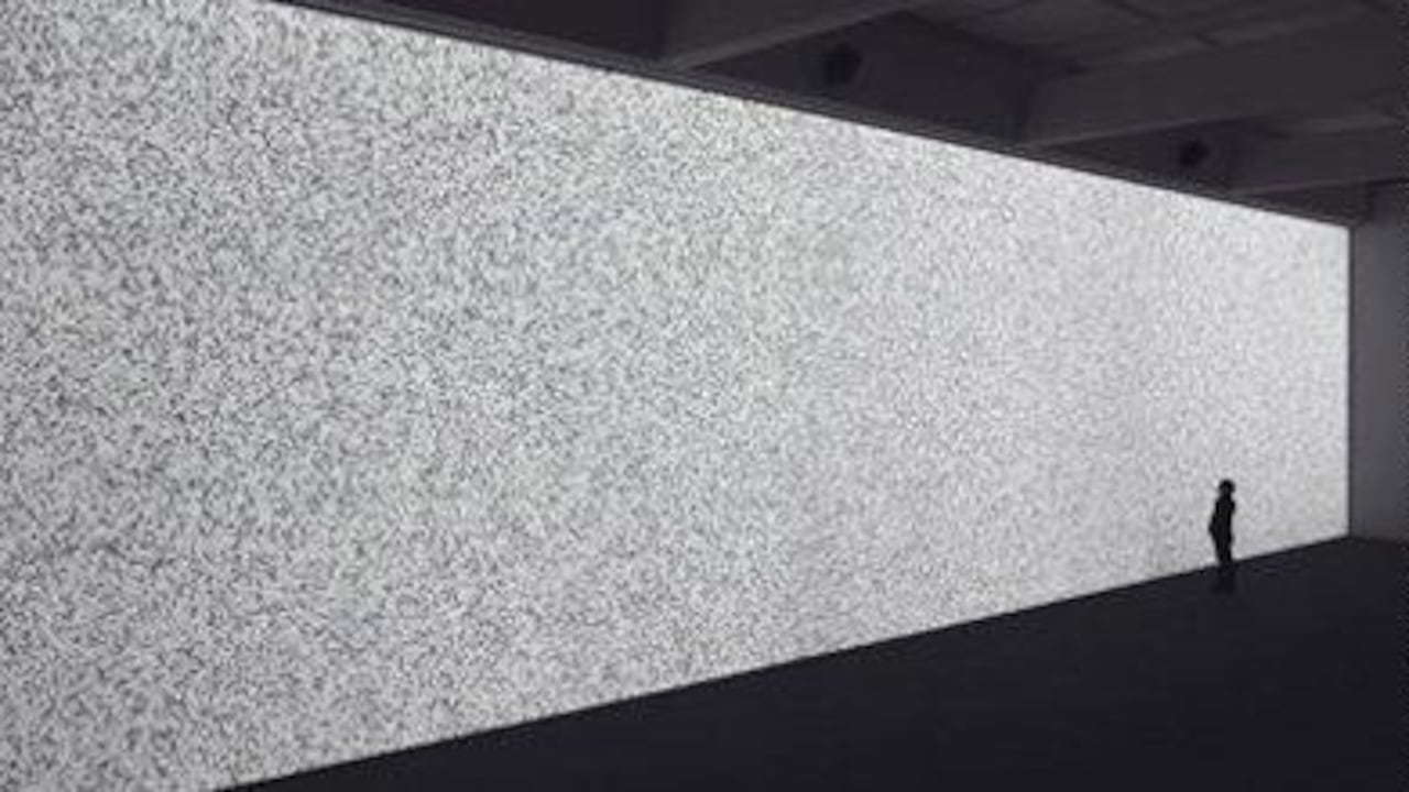 Imágen de la obra Datamatics, expuesta hasta el 17 de Diciembre en el Museo de Arte de la Universidad Nacional. (www.ryojiikeda.com)