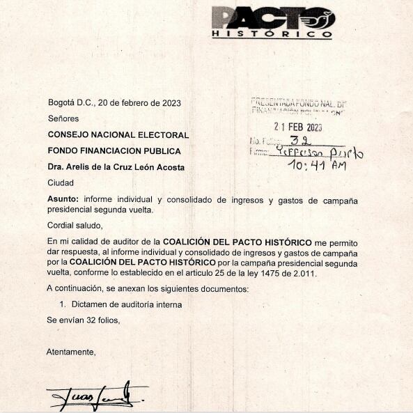 Auditoría cuentas campaña Petro