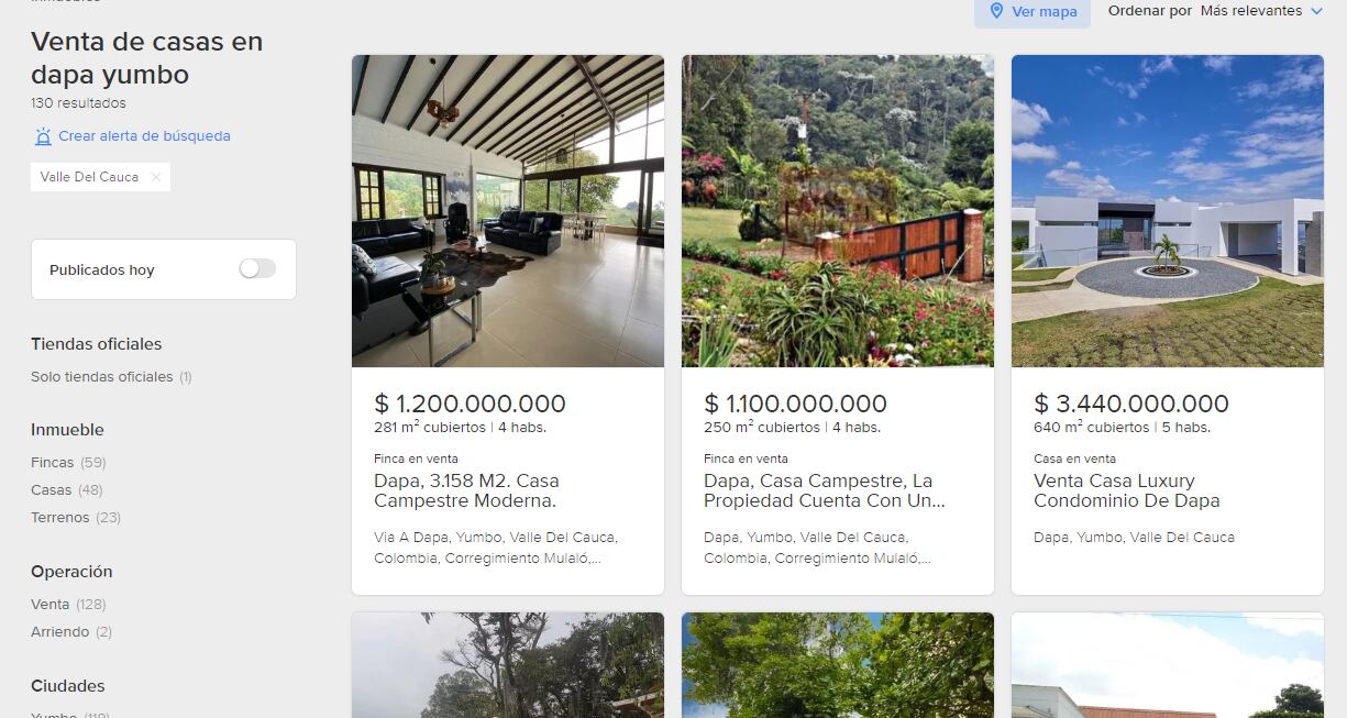 Viviendas en venta en Dapa