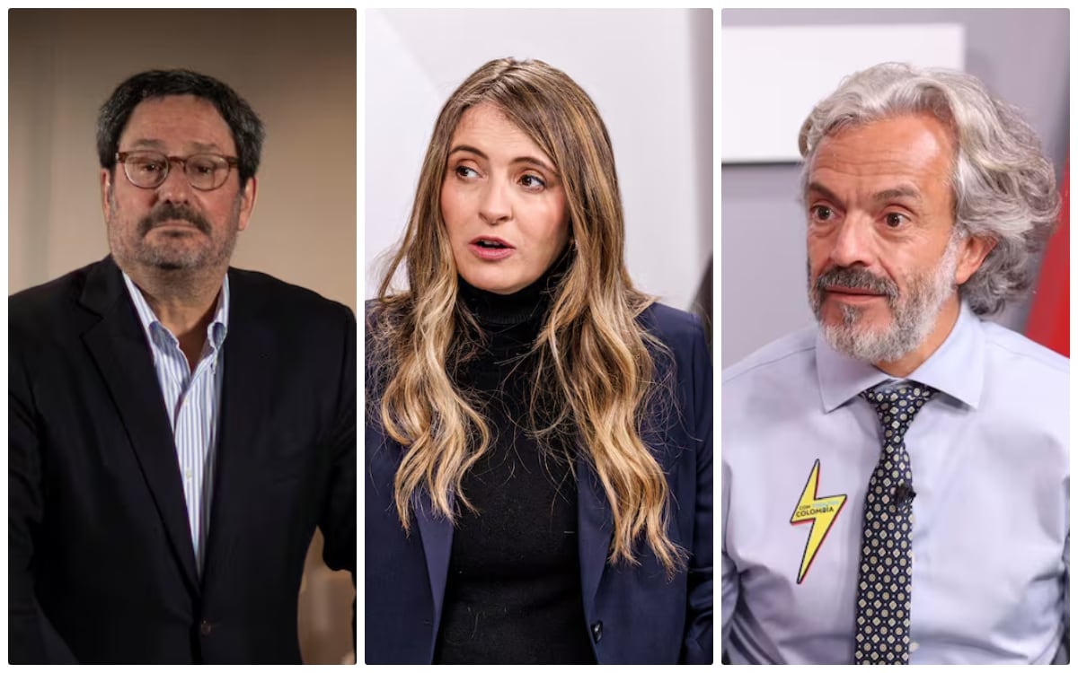 El exvicepresidente Francisco Santos y los precandidatos Paloma Valencia y Juan Daniel Oviedo.