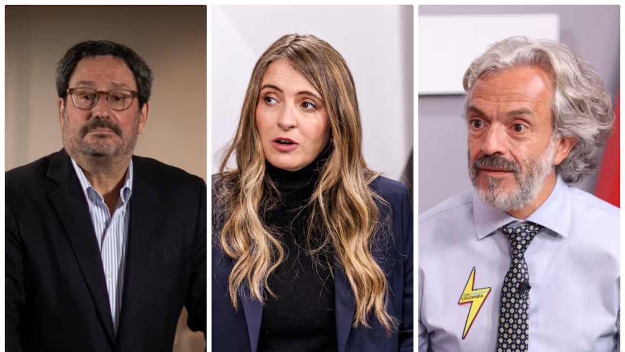 El exvicepresidente Francisco Santos y los precandidatos Paloma Valencia y Juan Daniel Oviedo.