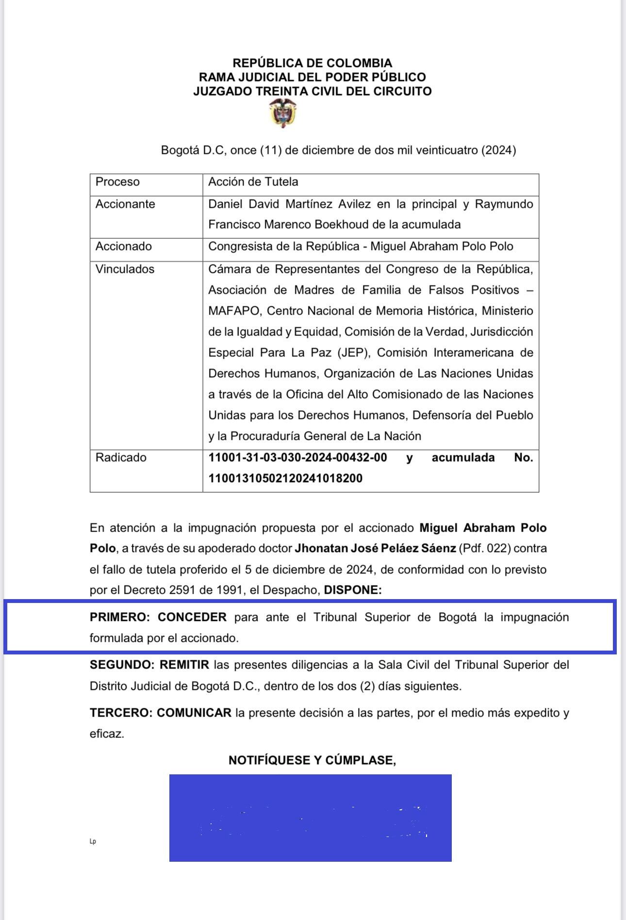 FALLO MIGUEL POLO POLO