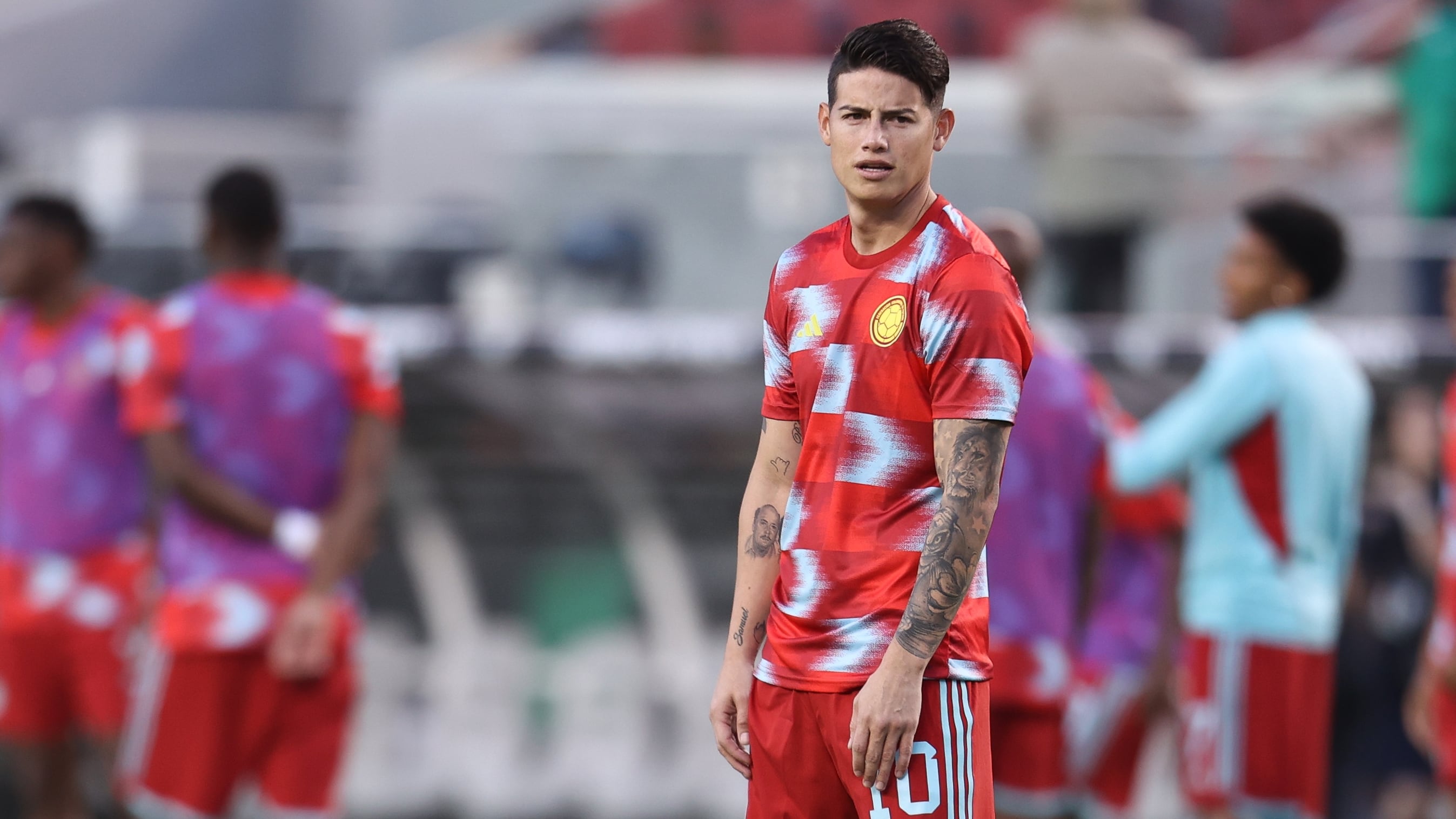 James Rodríguez en el partido de Colombia vs Mexico en Santa Clara California.