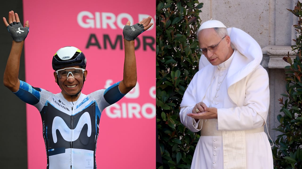 Nairo Quintana cruzó varias palabras con el papa León XIV en la última etapa del Giro de Italia.