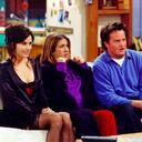 UNDATED PHOTO: Actors Courteney Cox Arquette (L), Jennifer Aniston (C) and Matthew Perry are shown in a scene from the NBC series "Friends". The series received 11 Emmy nominations, including outstanding comedy series, by the Academy of Television Arts and Sciences July 18, 2002 in Los Angeles, California. (Photo by Warner Bros. Television/Getty Images)