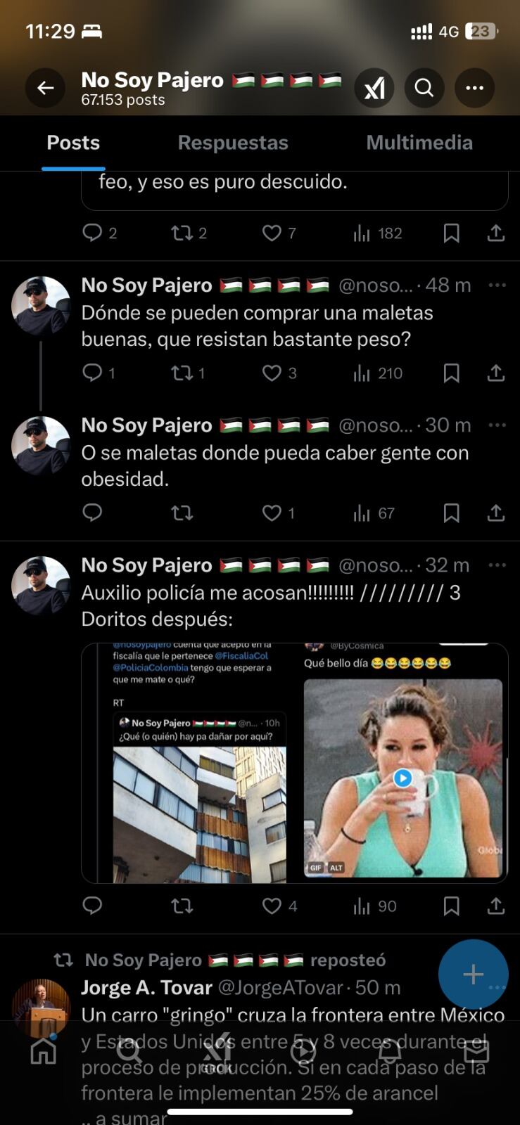 El sujeto señalado por ciberacoso estuvo diciéndole a sus víctimas en redes que estaba buscando maletas que pudieran cargar el peso de una persona con obesidad.