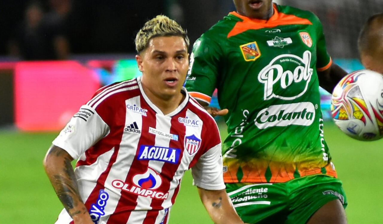 Juan Fernando Quintero marcó ante Envigado su primer gol con la camiseta de Junior.