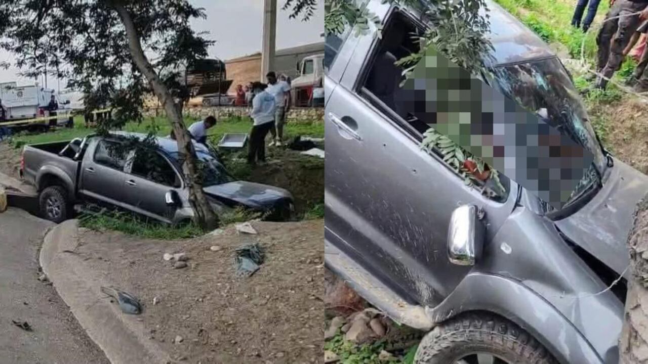 Los atacantes abrieron fuego, causando que la camioneta perdiera el control y se estrellara contra un árbol y una alcantarilla.