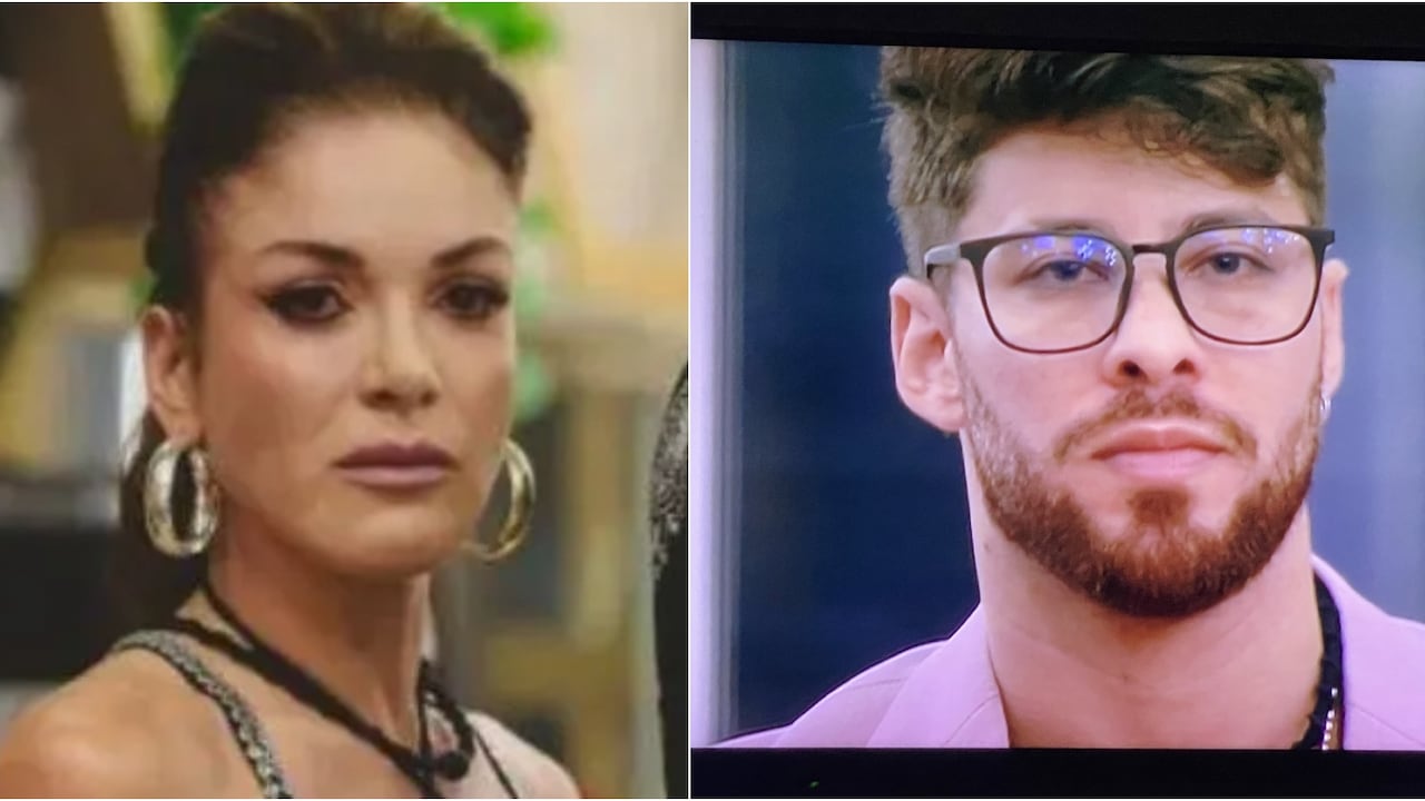 Nataly Umañan (izquierda) - Miguel Melfi (derecha), en La casa de los famosos Colombia