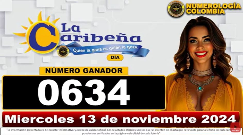 Resultado de La Caribeña Día, hoy miércoles, 13 de noviembre de 2024.