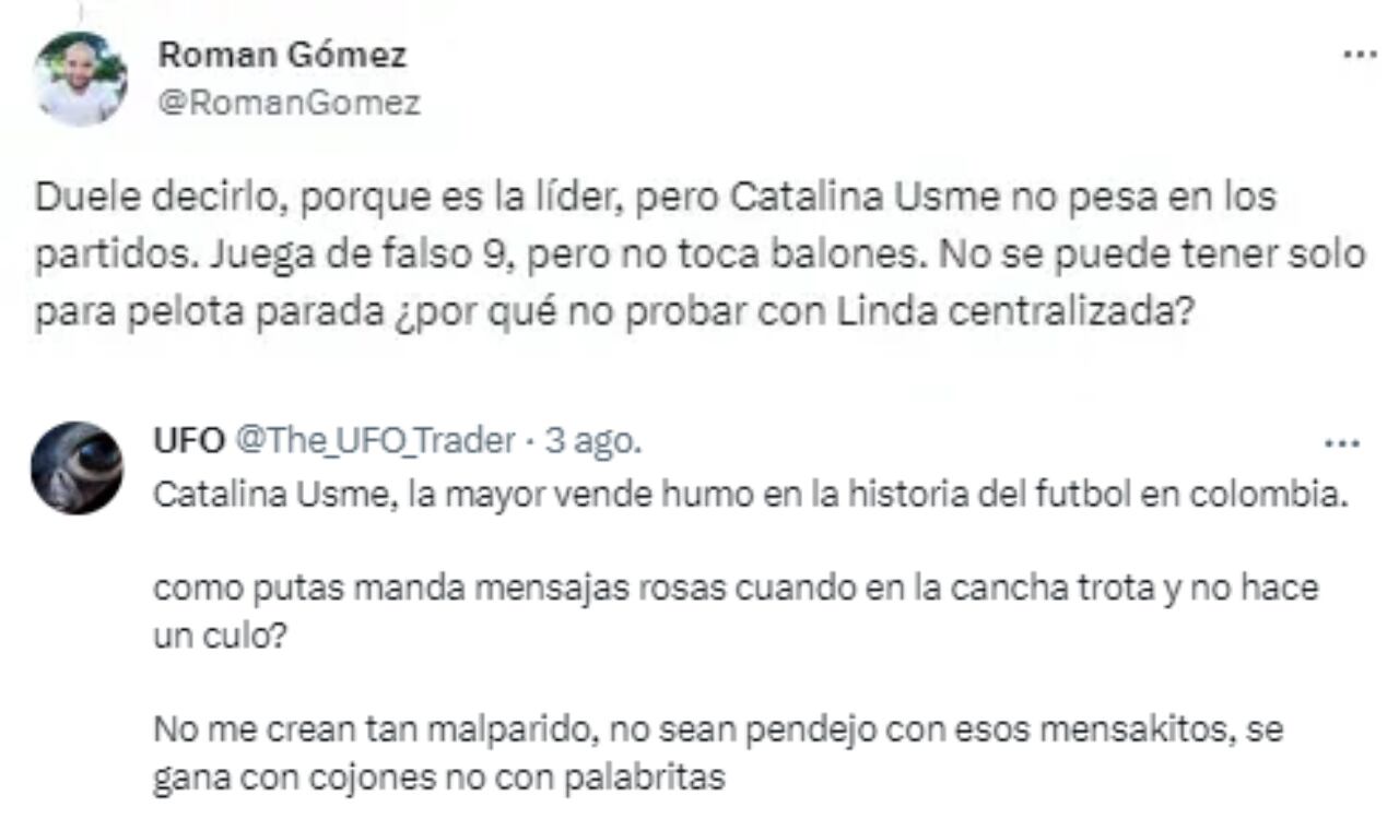 Catalina Usme recibió duras críticas por su desempeño en la Selección Colombia