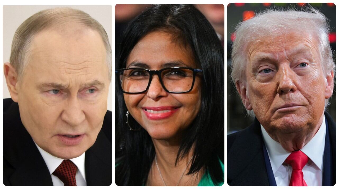 Vladimir Putin, Delcy Rodríguez y Donald Trump