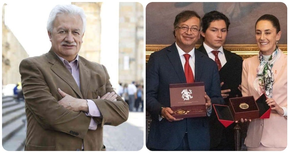 Everth Bustamante, Gustavo Petro y Claudia Sheinbaum