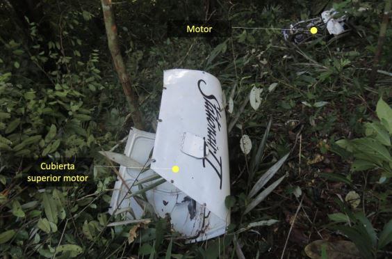 Ubicación y condición final del motor y su cubierta superior.