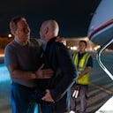 Gianni Infantino (der.), presidente de la FIFA, hace su arribo a Cali y es recibido por Ramón Jesurún, presidente de la Federación Colombiana de Fútbol (FCF).